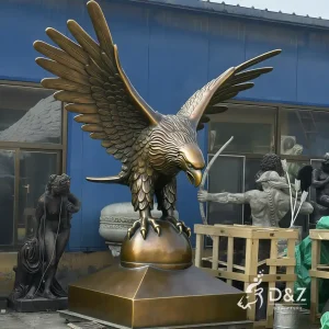 Large Outdoor Bronze Flying Eagle on Ball Statue 2 Large Outdoor Bronze Flying Eagle on Ball Statue