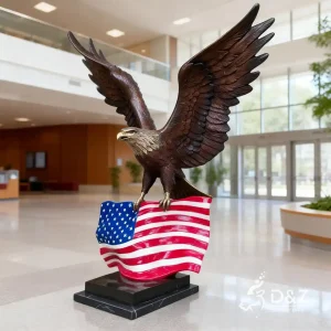 Large bronze bald eagle statue with American flag, patriotic sculpture 2 Large bronze bald eagle statue with American flag, patriotic sculpture 2