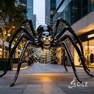 Large metal spider sculpture for Halloween decor 1