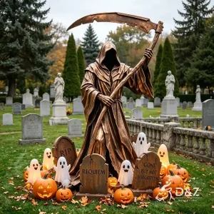Large bronze cemetery grim reaper statue for sale 1