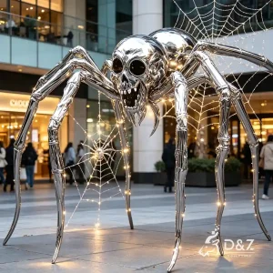 Large metal spider sculpture for Halloween decor 2