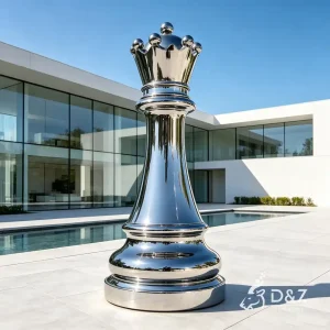 Large Queen Chess Piece Sculpture for Luxury Outdoor Spaces 1