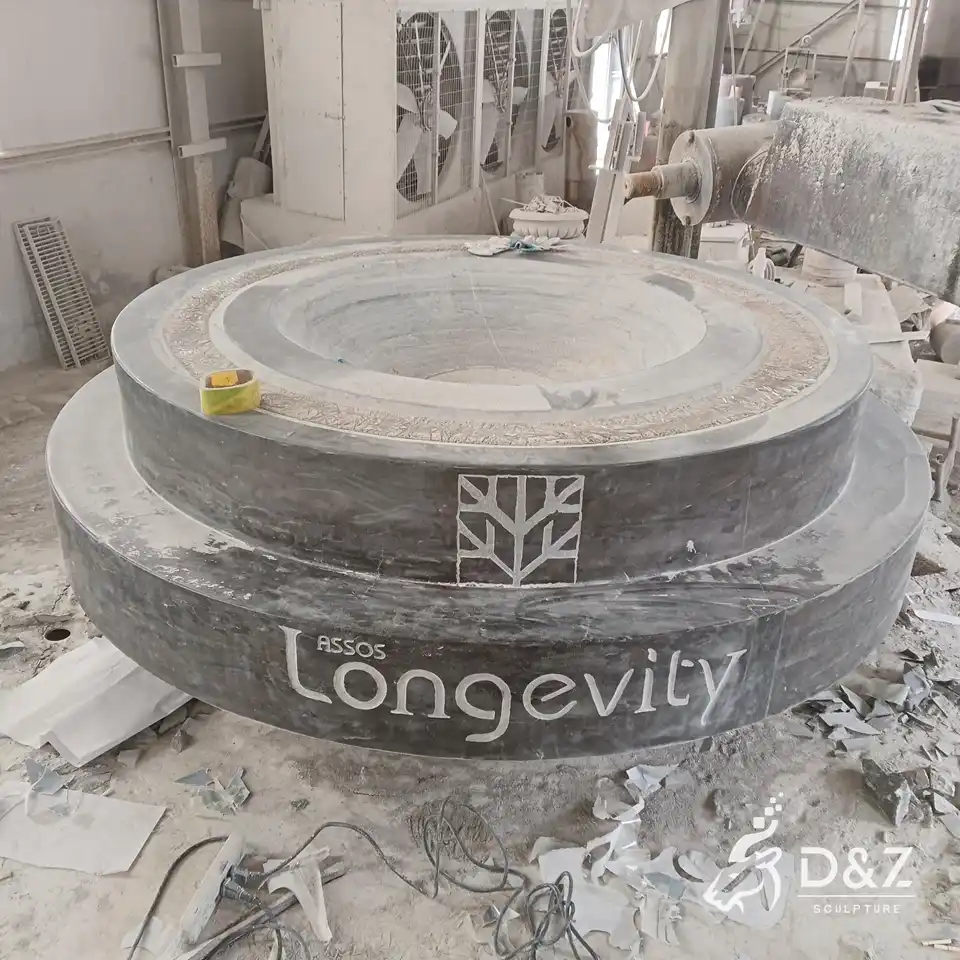 Construction Drawings for Floating Granite Ball Fountain